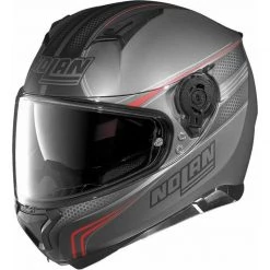 Nolan N87 RAPID N-Com Motorcycle Helmet (Flat Lava Grey/Red)