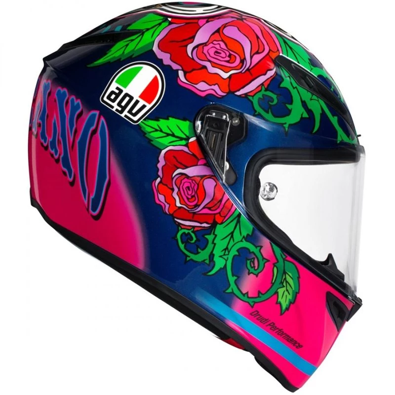 AGV Veloce-S Salom 2016 Motorcycle Helmet (Blue|Pink) 4 AGV Veloce-S Salom 2016 Motorcycle Helmet (Blue|Pink) - Image 2