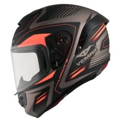 Vemar Hurricane Laser Motorcycle Helmet (Matt Bronze|Fluo Orange)
