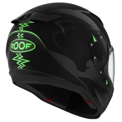 Roof RO200 Carbon Panther Helmet (Gloss Carbon|Green) -Deals Helmets Full Face Store 27070 1