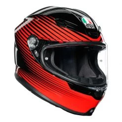 AGV K6 Rush Motorcycle Helmet (Black|Red)
