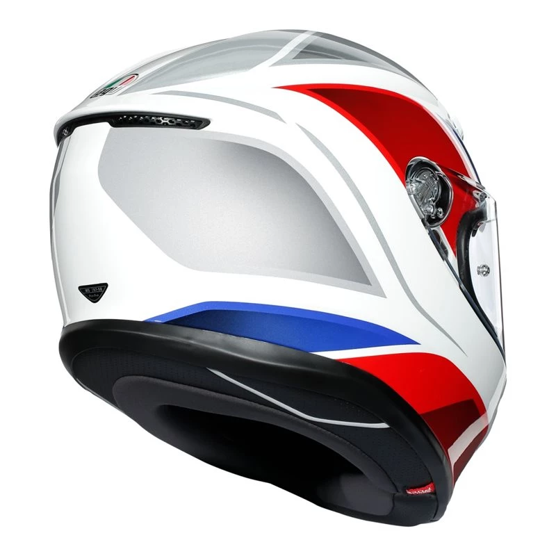 AGV K6 Hyphen White Motorcycle Helmet (White|Red|Blue) 8 AGV K6 Hyphen White Motorcycle Helmet (White|Red|Blue) - Image 6