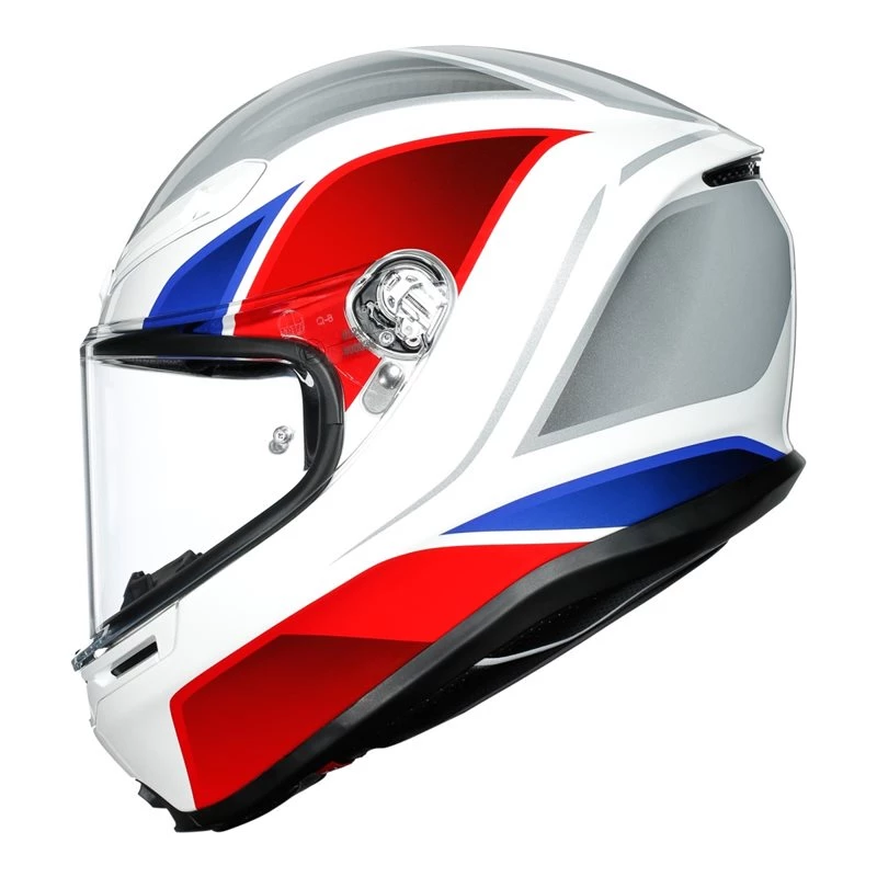 AGV K6 Hyphen White Motorcycle Helmet (White|Red|Blue) 9 AGV K6 Hyphen White Motorcycle Helmet (White|Red|Blue) - Image 7