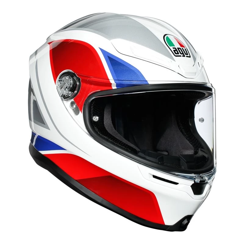 AGV K6 Hyphen White Motorcycle Helmet (White|Red|Blue) 3 AGV K6 Hyphen White Motorcycle Helmet (White|Red|Blue)