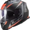 LS2 FF800 Storm Racer Helmet (Matt Titanium/Fluo Orange) -Deals Helmets Full Face Store 29712