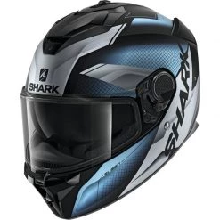 Shark Spartan GT Elgen Motorcycle Helmet (Matt Black/Silver/Blue)