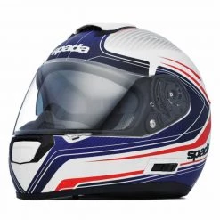 Spada SP16 Monarch Motorcycle Helmet (White/Red/Blue)