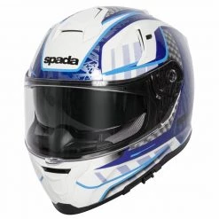 Spada SP1 Raptor Motorcycle Helmet (White/Blue)