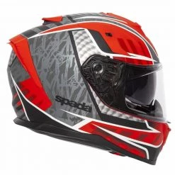 Spada SP1 Raptor Motorcycle Helmet (Matt Red/Grey) -Deals Helmets Full Face Store 30706 4