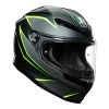 AGV K6 Flash Motorcycle Helmet (Grey/Black/Flo Yellow/Flo Green) -Deals Helmets Full Face Store 31498