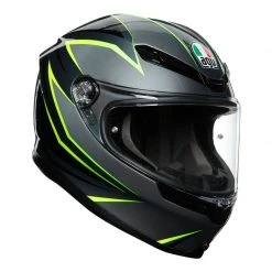 AGV K6 Flash Motorcycle Helmet (Grey/Black/Flo Yellow/Flo Green)