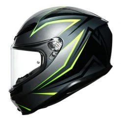 AGV K6 Flash Motorcycle Helmet (Grey/Black/Flo Yellow/Flo Green) -Deals Helmets Full Face Store 31498 4