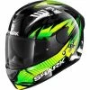Shark D-Skwal 2 Penxa Motorcycle Helmet (Black/Green/Yellow) -Deals Helmets Full Face Store 31523