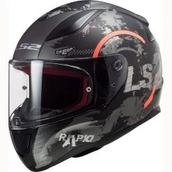 LS2 FF353 Rapid Circle Motorcycle Helmet (Titanium|Fluo Orange)
