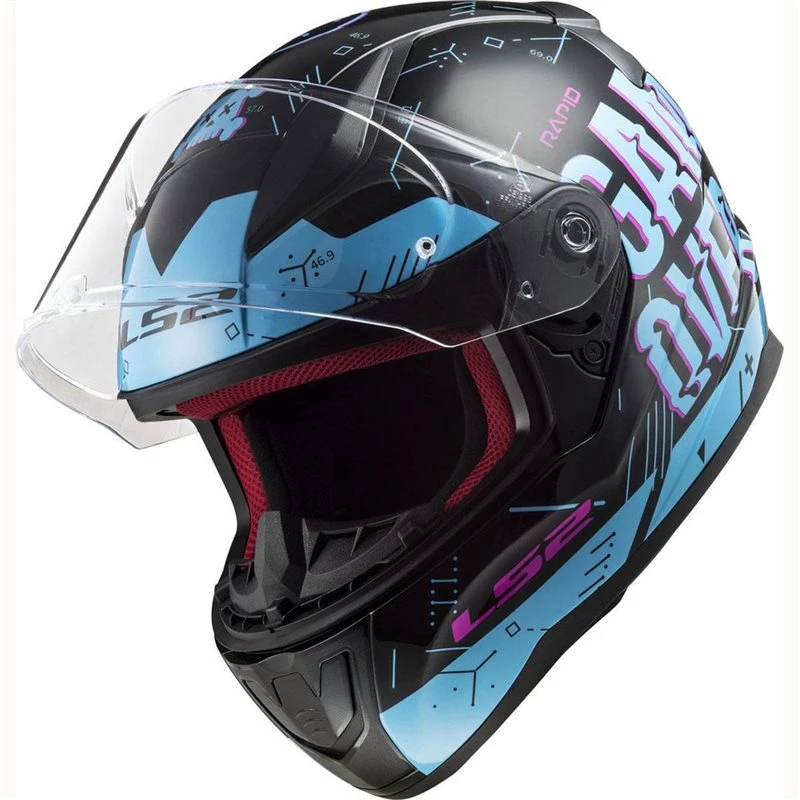 LS2 FF353 Rapid Happy Player Helmet (Black|Sky Blue) 4 LS2 FF353 Rapid Happy Player Helmet (Black|Sky Blue) - Image 2