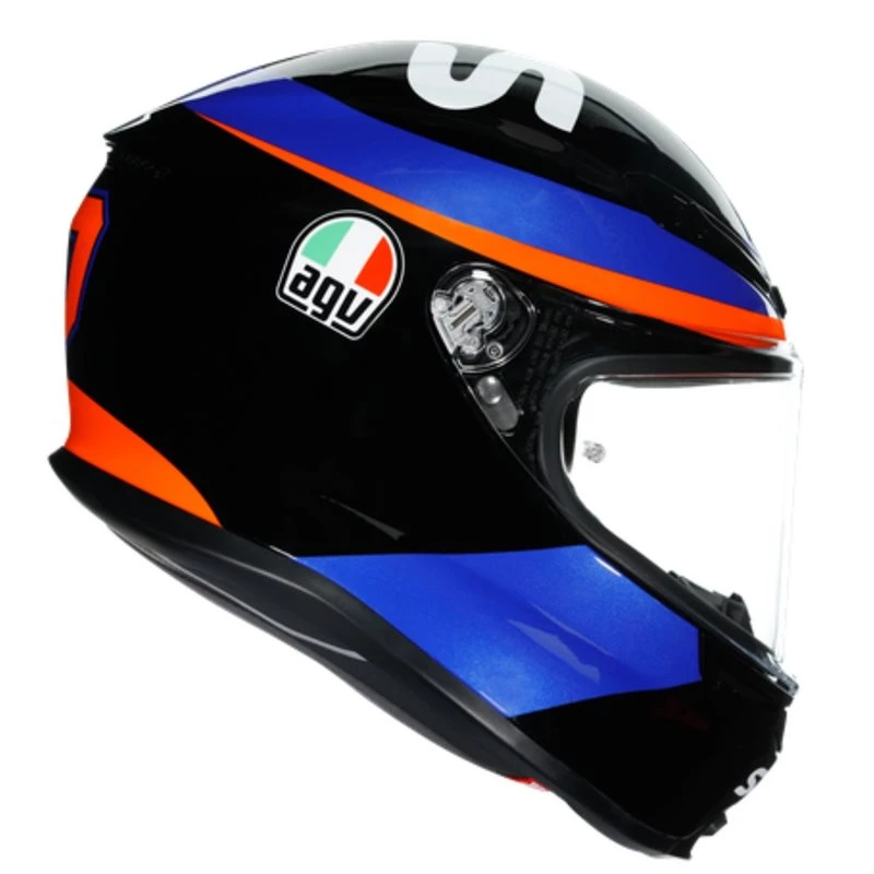 AGV K6 Marini Sky Racing Replica Helmet (Black|Blue|Orange) 5 AGV K6 Marini Sky Racing Replica Helmet (Black|Blue|Orange) - Image 3